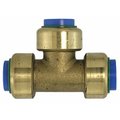 American Imaginations 0.5 in. x 0.5 in. x 1 in. Lead Free Brass Push-Fit Tee AI-35098